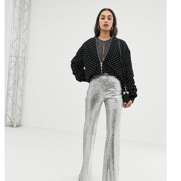 Bershka Pants - Silver Sequin Party Pants! Never worn with tags!